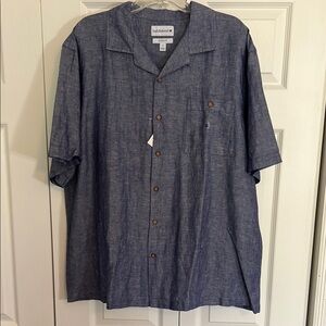 Saddlebred Men's Size XL Classic Fit Blue Short Sleeve Shirt NWT F1.